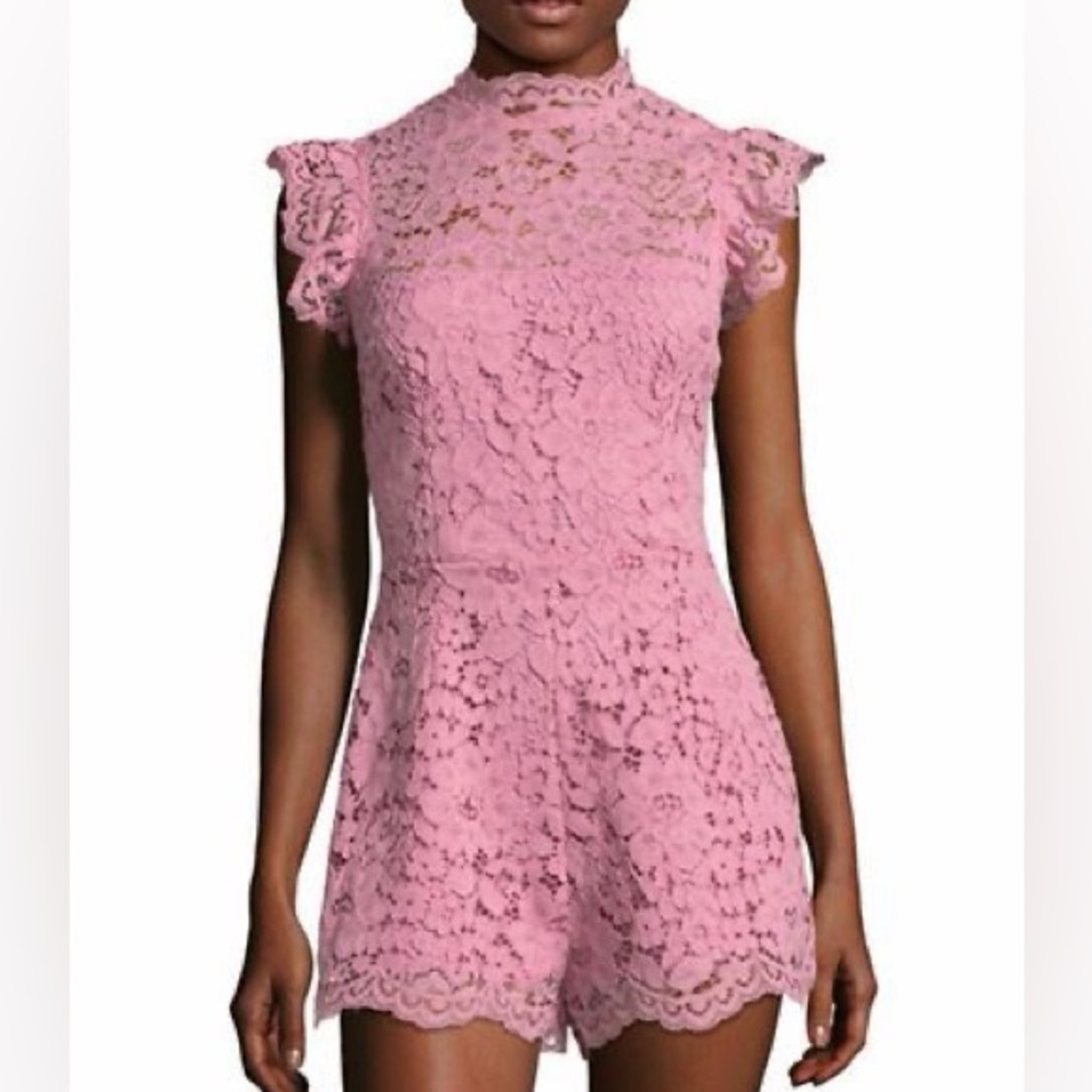 BB Dakota Priscilla Lace Pink Romper Size 2